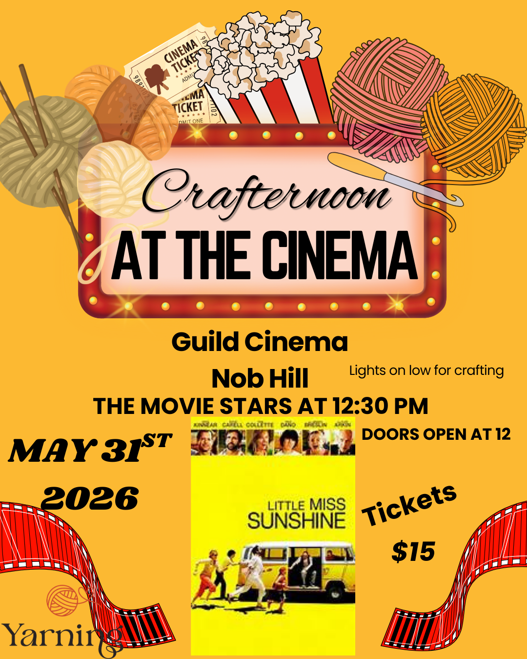 Crafternoon at The Cinema - LITTLE MISS SUNSHINE